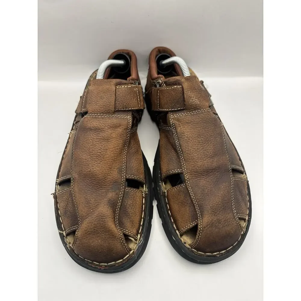 Skechers Brown Leather Fisherman Sandals Men Size 12